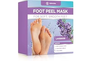 SHVYOG DERMORA Foot Peel Mask - 2 Pack of Regular Size Exfoliating Foot Masks for Dry, Cracked Feet, Callus, Dead Skin Remover - Feet Peeling Mask for baby soft feet, French Lavender Scent