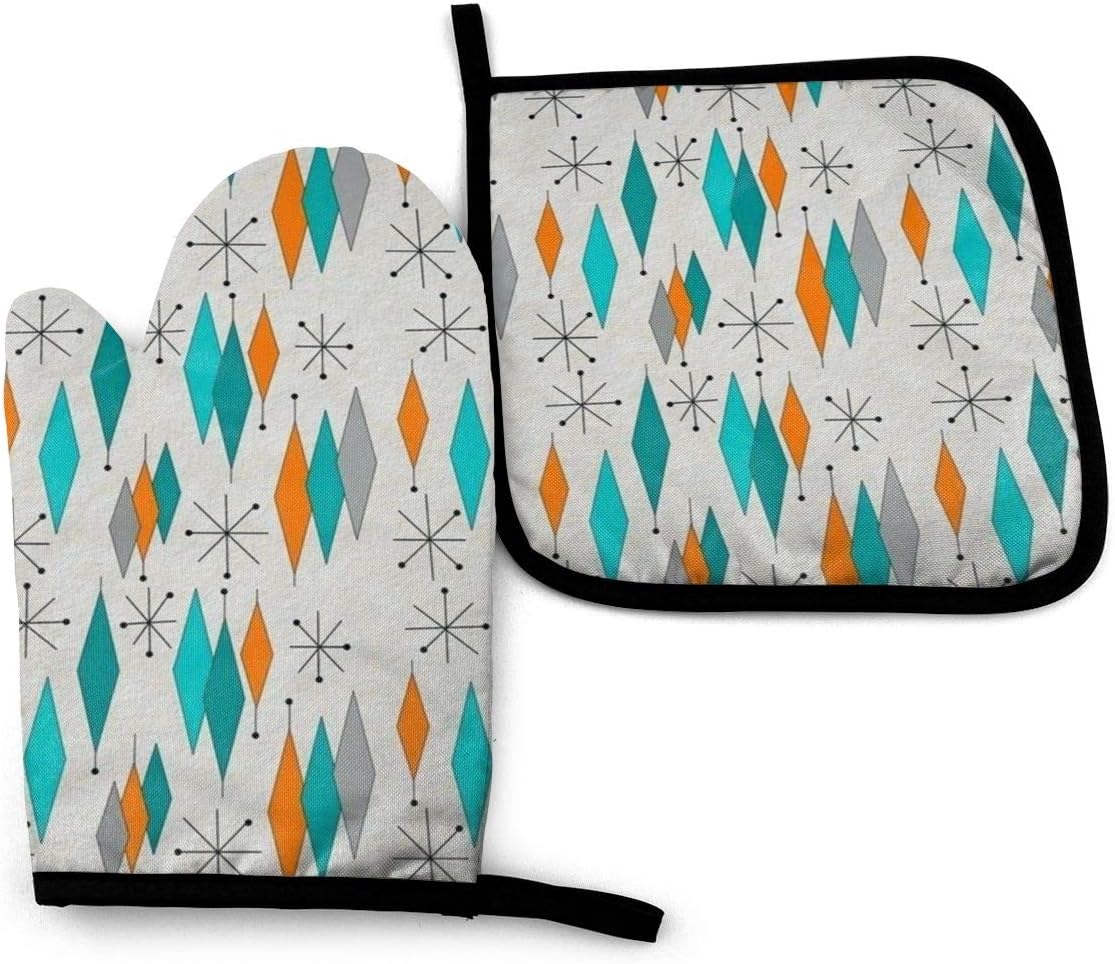 Water Chestnut Funny Oven Mitts and Pot Holders Girls and Women Men Heat Resistant Kitchen Bake Gloves for BBQ Cooking Baking, Grilling