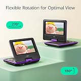 YOTON 9.5in Portable DVD Player with 7.5in Swivel Screen Purple (4-6h) view 3