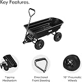 VonHaus Garden Dump Cart 75L 250kg Wheelbarrow Tipping Pickup Wagon view 6