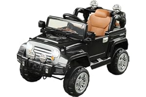 Aosom 12V Kids Ride on Truck, Off-Road Electric Car with MP3 Connection, Working Horn, Steering Wheel, and Remote Control, Black