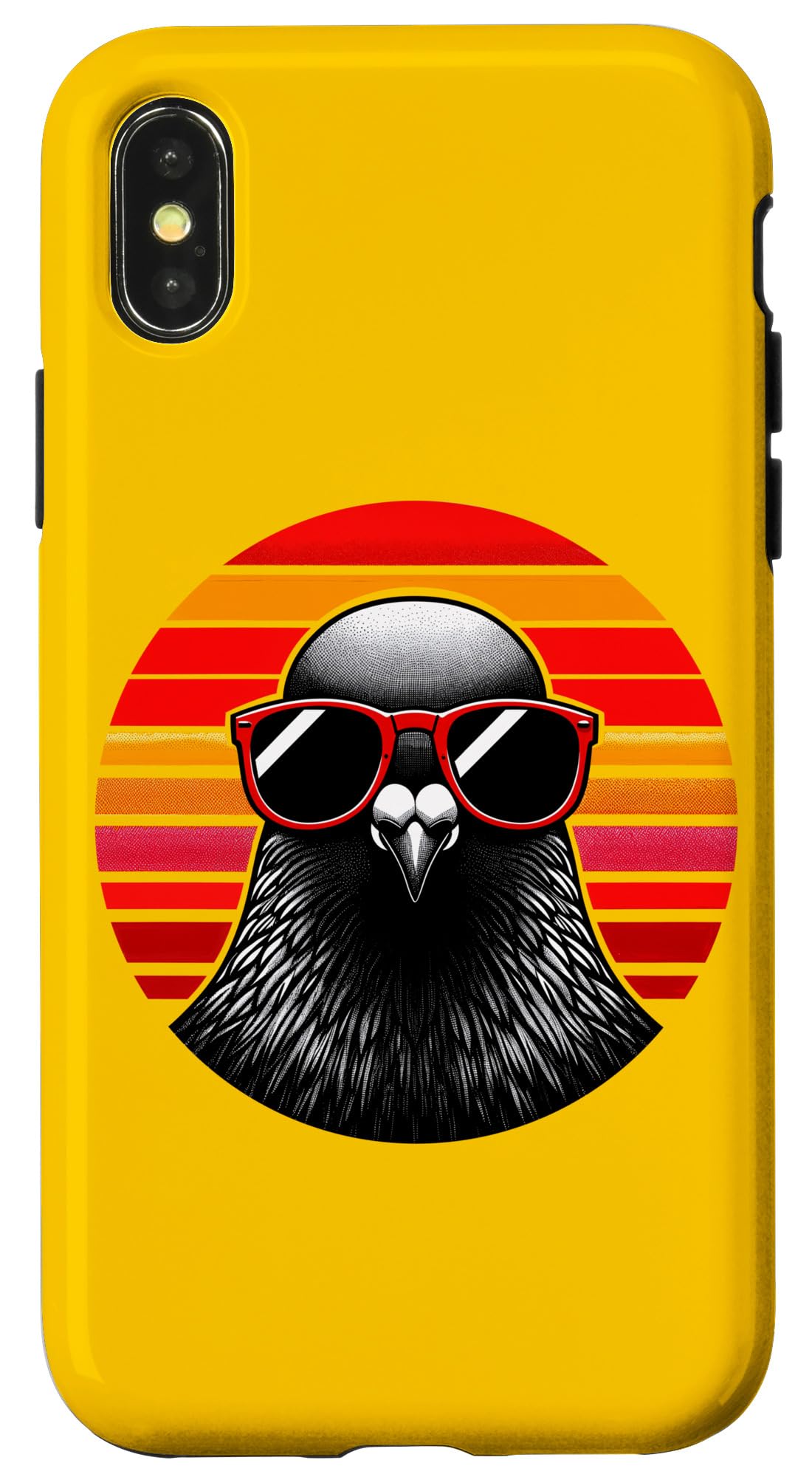 iPhone X/XS Pigeon Bird Sunglasses Sunset Retro Style Vintage 70s Case