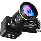 ELP 5MP 60FPS Global Shutter USB3.0 Camera Manual Zoom Webcam for Computer UVC USB3.0/2.0 CS Mount PC Camera High Speed Lightburn Cameras Varifocal Webcamera 5-50mm 10X Zoom Close-up Cam for Laptop