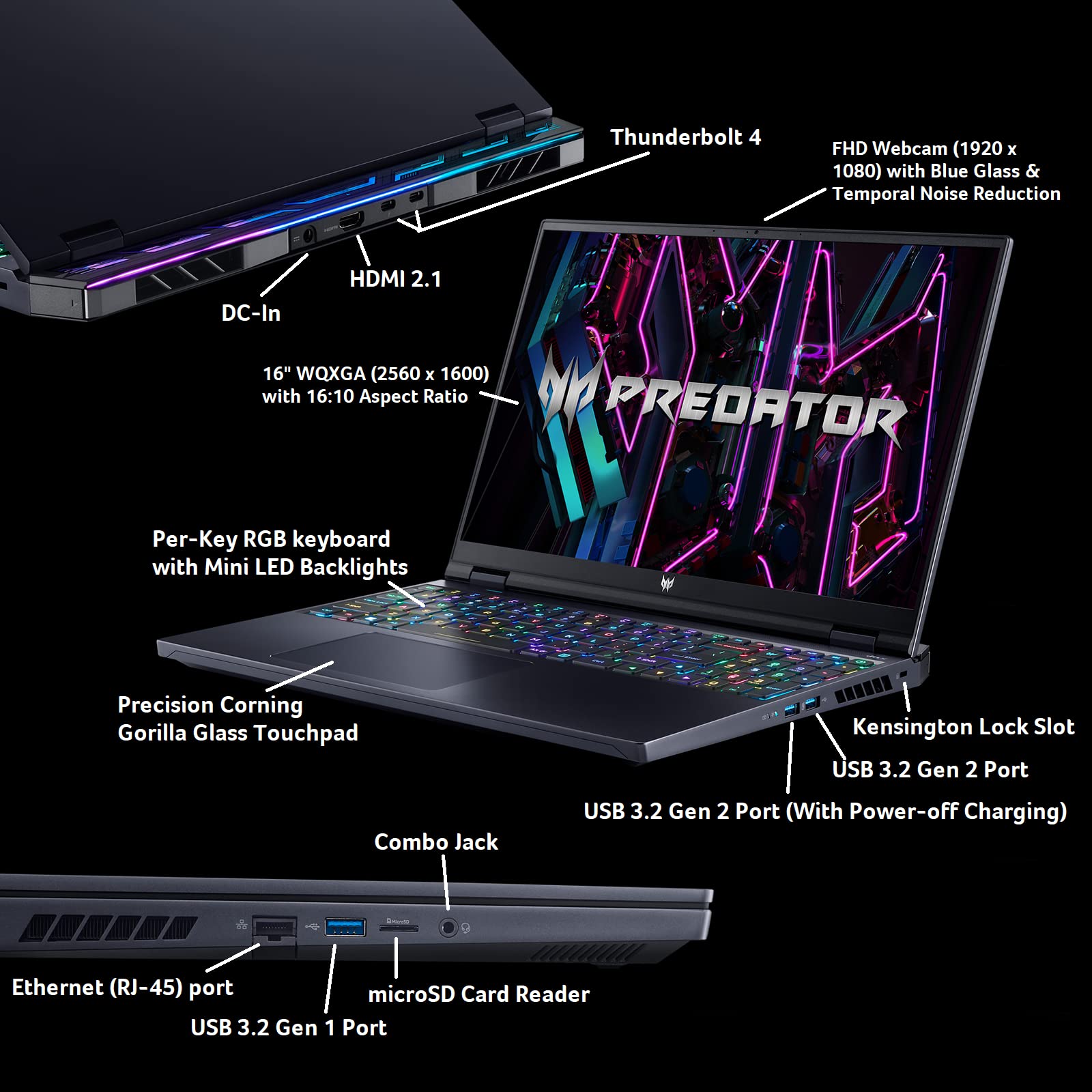 acer Predator Helios 16 Gaming Laptop | 13th Gen Intel Core i7-13700HX | NVIDIA GeForce RTX 4060 | 16