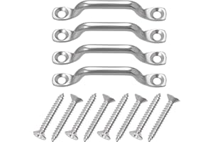 EXVITAL Stainless Steel Pad Eye Kit for Bimini Boat Top Straps Kayak Deck Loops Cooler Tie Down Battery Hold Down Marine Hardware 4 Pack