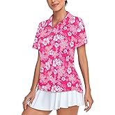 Tanst Sky Women's Golf Polo Shirts Short Sleeve Quarter Zip Pullover Moisture Wicking Workout Tops