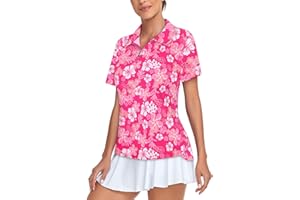 Tanst Sky Women's Golf Polo Shirts Short Sleeve Quarter Zip Pullover Moisture Wicking Workout Tops