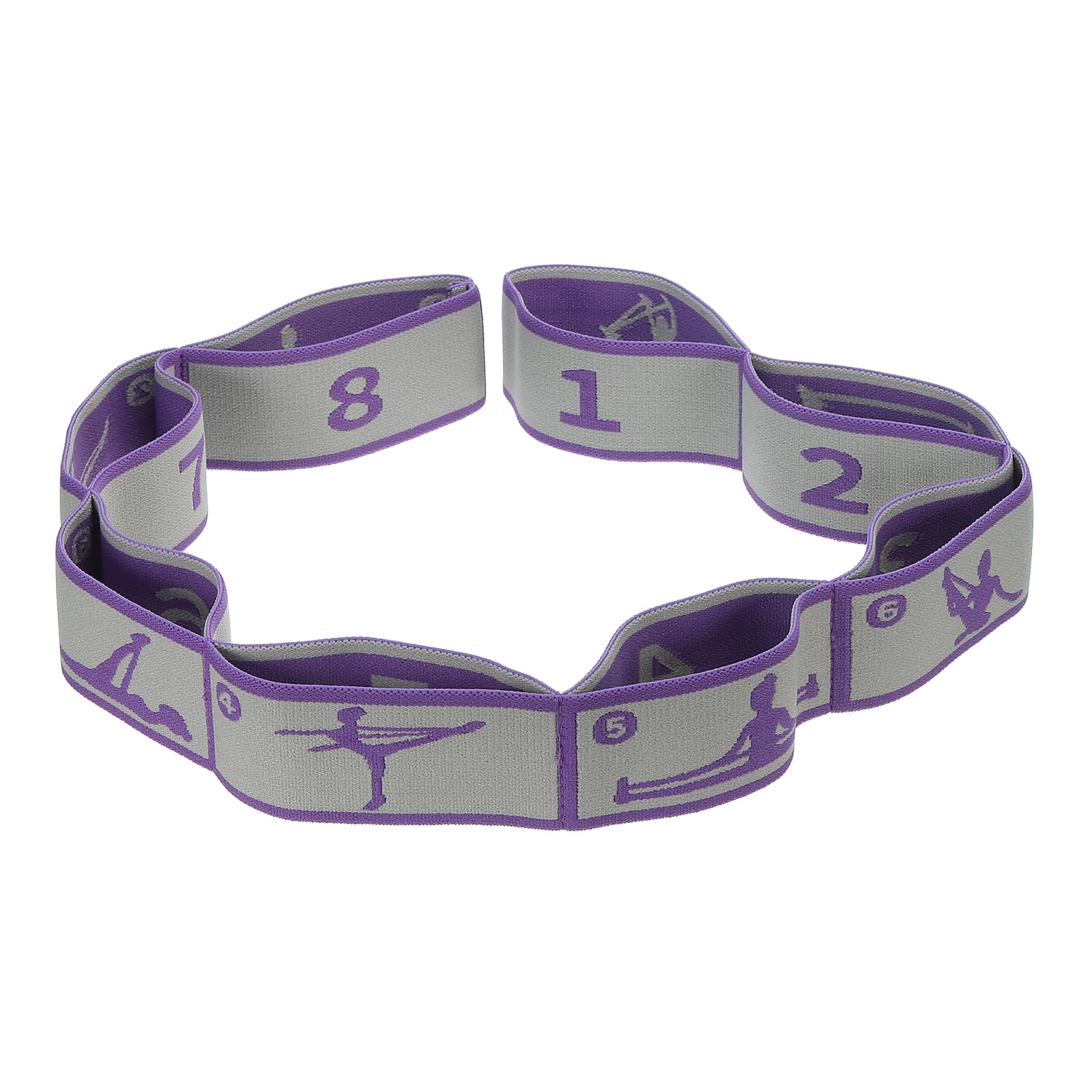 PATIKIL Exercise Bands, 33.5 Inch Yoga Stretching Strap Latin Elastic Bands for Physical Dance Stretch Pilates Resistance Bands for Working Out, Grey/Purple