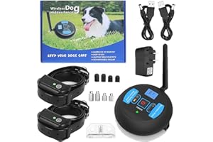For2dogs,Wireless Dog Fence System & Remote Training Collar | Electric Pet Fence for Stubborn Dogs - Safe Effective No Random