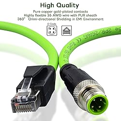 Lonlonty M12 to RJ45 Industrial Ethernet