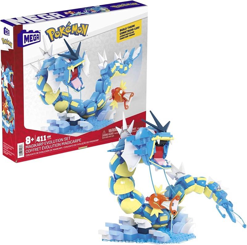 Mega Brands MEGA Pokemon Magikarp Gyarados 411-Piece Set 20 Inches