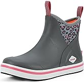 Showave Kid's Deck Boots Waterproof Ankle Rain Boots for Boys Girls Insulated Neoprene Rubber Boots Non-slip Child Rain Shoes