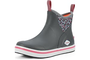 Showave Kid's Deck Boots Waterproof Ankle Rain Boots for Boys Girls Insulated Neoprene Rubber Boots Non-slip Child Rain Shoes