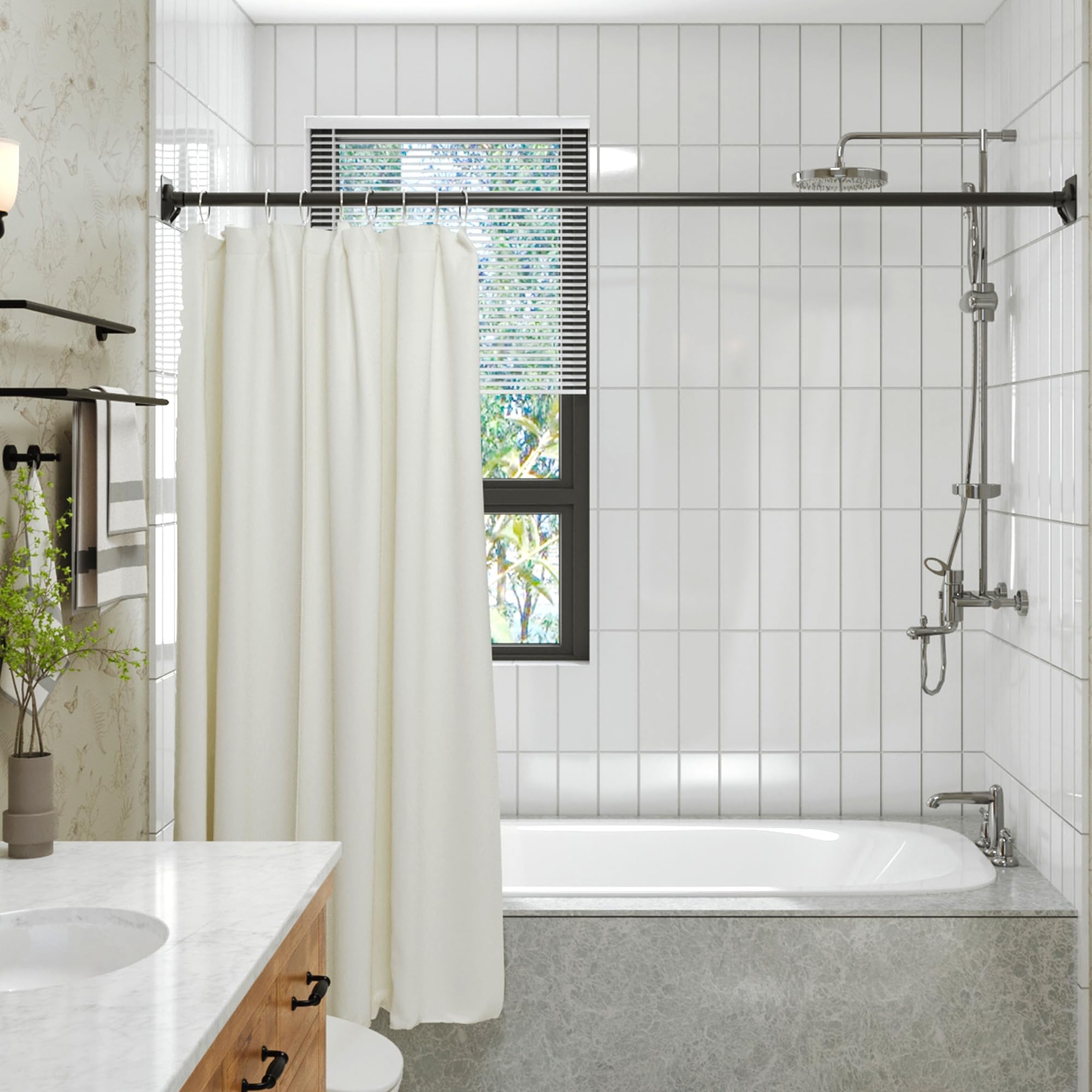 Black Shower Curtain Rod