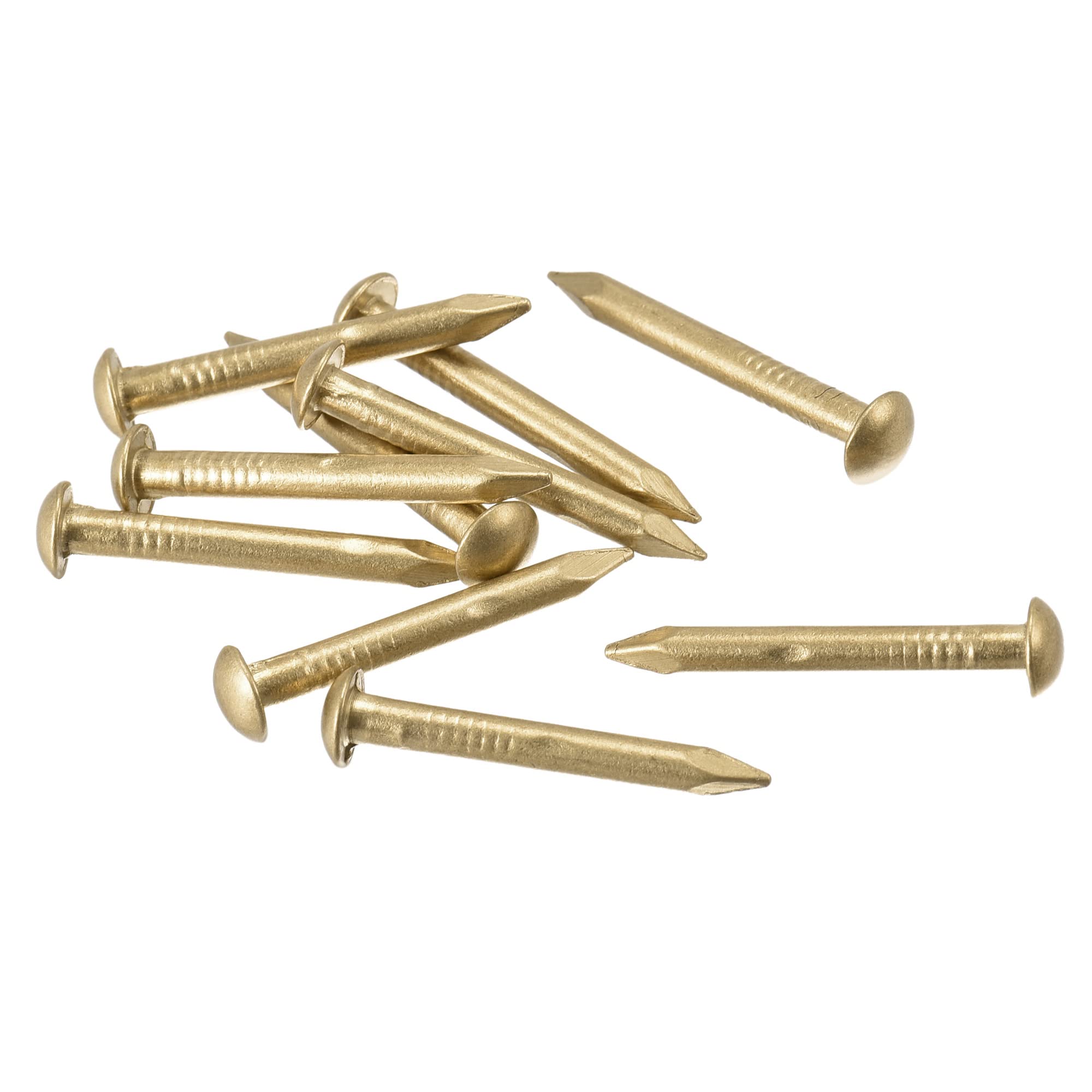 sourcing map Small Tiny Brass Nails 2.8x25mm for DIY Decorative Pictures Wooden Boxes Household Accessories 10pcs