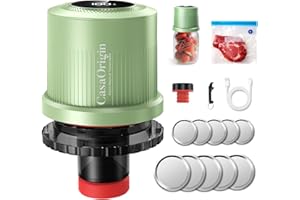 CASAORIGIN Electric Mason Jar Vacuum Sealer Kit for Wide & Regular Mouth Jars, Automatic Jar Sealer for Canning and Food Storage, Includes Lids & Vcuum Bags