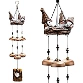 Gnome Wind Chimes for Outside With 6 Larger Bells - Gift for Mom, Dad, Daughter, Women - Outdoor Decor for Patio, Porch, Garden, Backyard