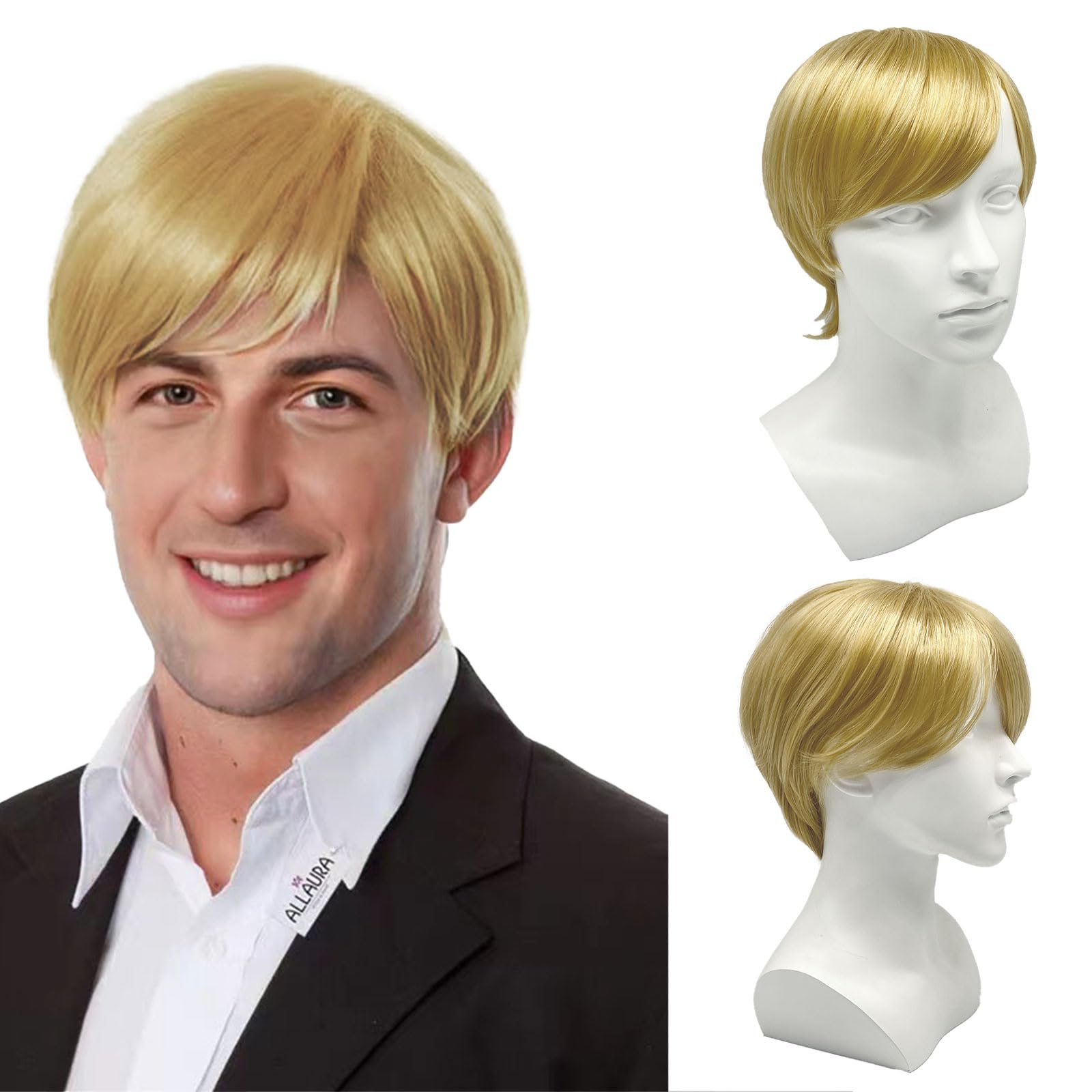 UILYNIU Blonde Fluffy Wig - Cosplay & Fancy Dress Wig - 60s 70s 80s Disco Style - Daily Use