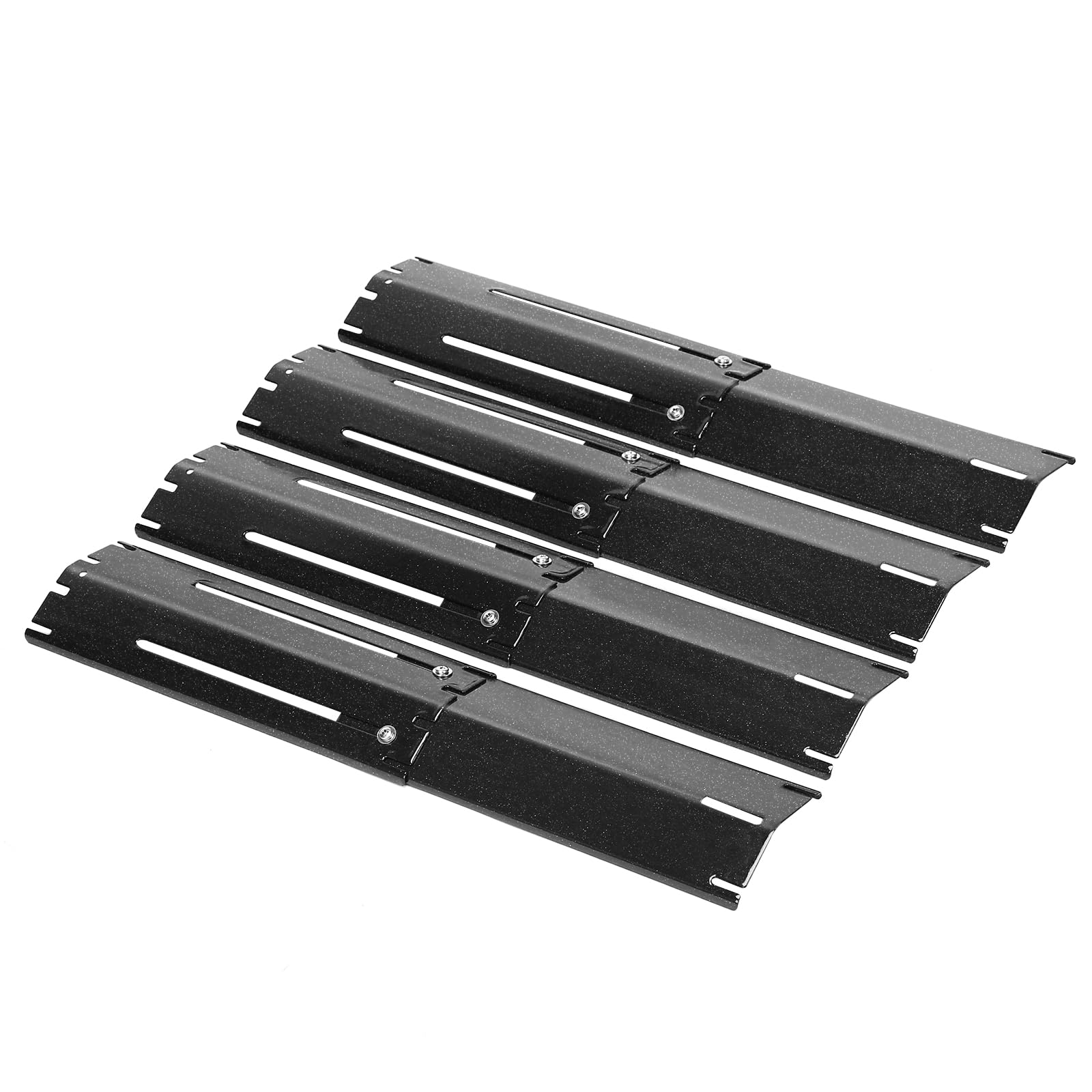 Denmay 29.8 to 53.3cm Universal Adjustable Heat Plate Spare Parts, Flame Tamer for Brinkmann, Charbroil, Campingaz, Outback, Ultar, Heat Tent, Flavorizer Bar, Porcelain Steel Heat shield 4 Pack