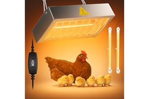 ZOBLISE Chicken Coop Heater for Winter, Heat Lamp for Chickens 400W, Chicken Heater for Coop with 2 Heating Settings, for Poultry, Dogs, Pets, Birds, Animals