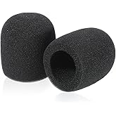 2 Pcs Foam Mic Cover for Microphones Microphone Cover High Density Thickened Foam Microphone Windscreen Black Disposable Covers for Handheld-Mic, Condenser-Mic and All Ball Type Microphones