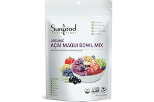 Sunfood Superfoods Organic Acai Maqui Bowl Mix - Organic Acai Powder and Maqui Powder Berry Extract for Smoothie Bowls, Antioxidants & Vitamin C - 6 Oz Bag