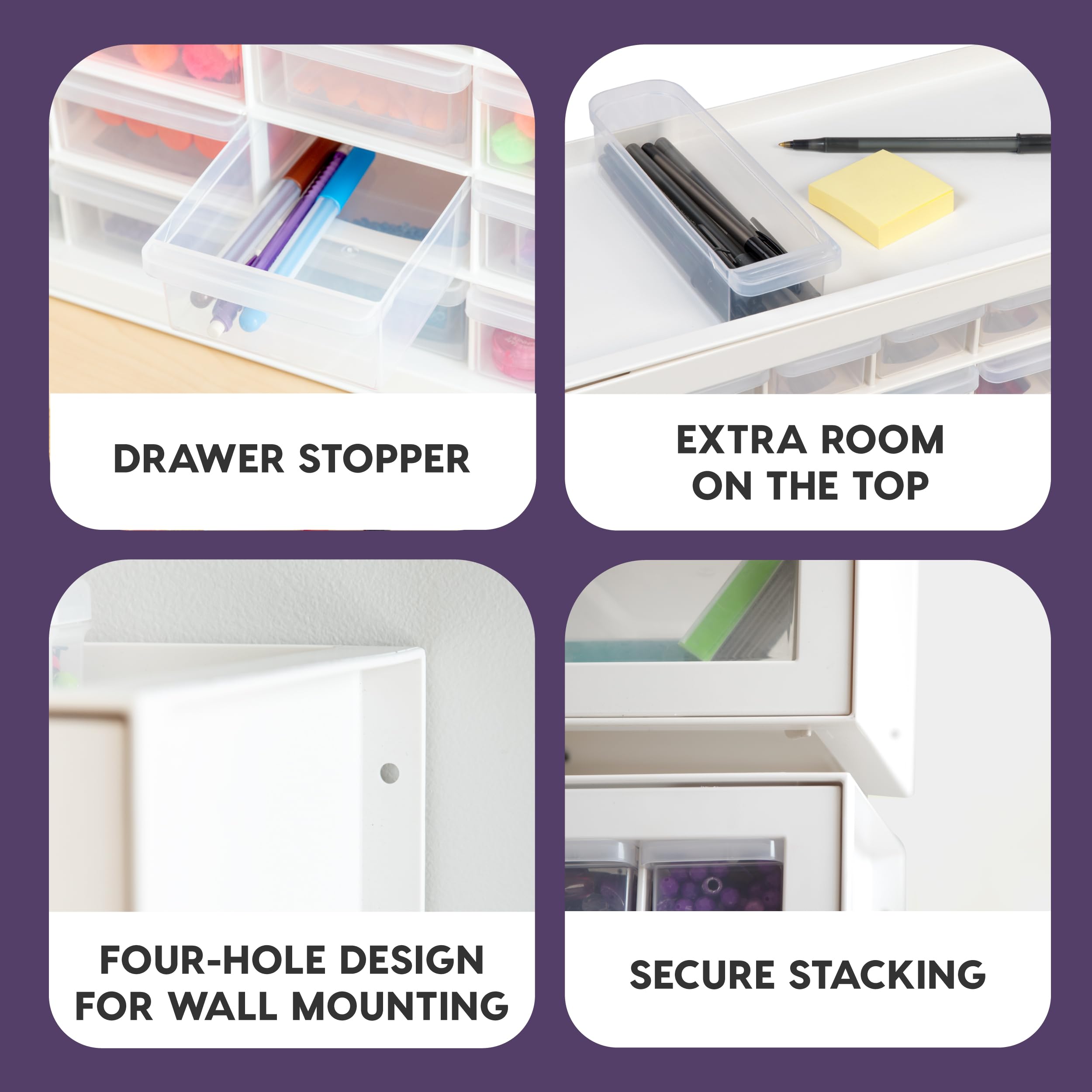 IRIS USA Screw Tool Organizer Small Parts Cabinet Chest, 44-Drawer Hardware Electronics Nuts Bolts Storage Drawers Organization Toolbox Garage Craft Business Teacher Beads Scrapbook Art Hobby - White