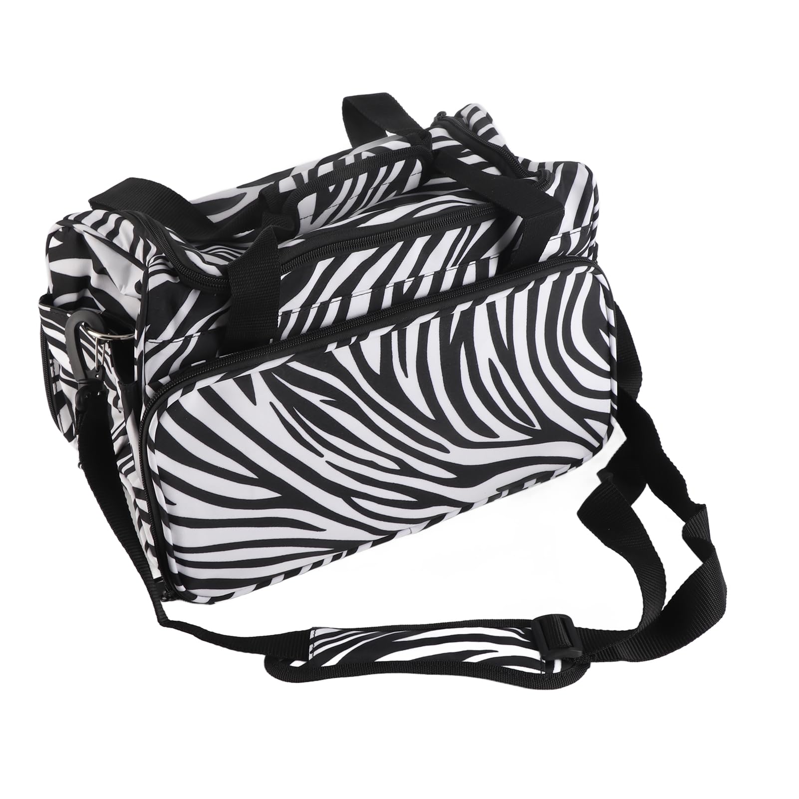 Large Capacity Hairdressing Storage Bag Multi-functional Travel Organizer Fabric Cosmetic Bag for Salon Hairdressers Zebra Print