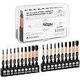 GRENPRO Allen Wrench Drill Bit Set Hex Head Impact Driver Bit Set 20pc (Metric&SAE), 1/4” Hex-Shank Magnetic Hex Key Bit Set 2” Long Bit Socket Set, Allen Key Screwdriver Driver Bits Sets