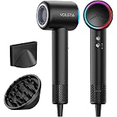 VOLGTIA High-Speed Hair Dryer Blow Dryer with Diffuser and Concentrator | Fast 23m/s Airflow, 200M Negative Ions, Smart Heat Control, Low-Noise Design, And Magnetic Attachments For Smoother Styling