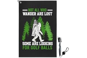 AWUFNCKSN Bigfoot Golf Towel and Brush Set, Sasquatch Gifts for Men and Women Golf Towels Accessories for Golf Bag with Clip Funny Big Foot Club Cleaning Kit Golfers Dad Grandpa Husband Birthday Retirement Gift