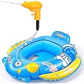 Kids Pool Floats with Water Gun, Inflatable Pool Float for Kids Ages 3-11 Years Old, Summer Outdoor Water, with Squirt Gun &amp; Back Rest, for Fun Pool Games, Summer Beach, Party, Gift for Boys and Girls