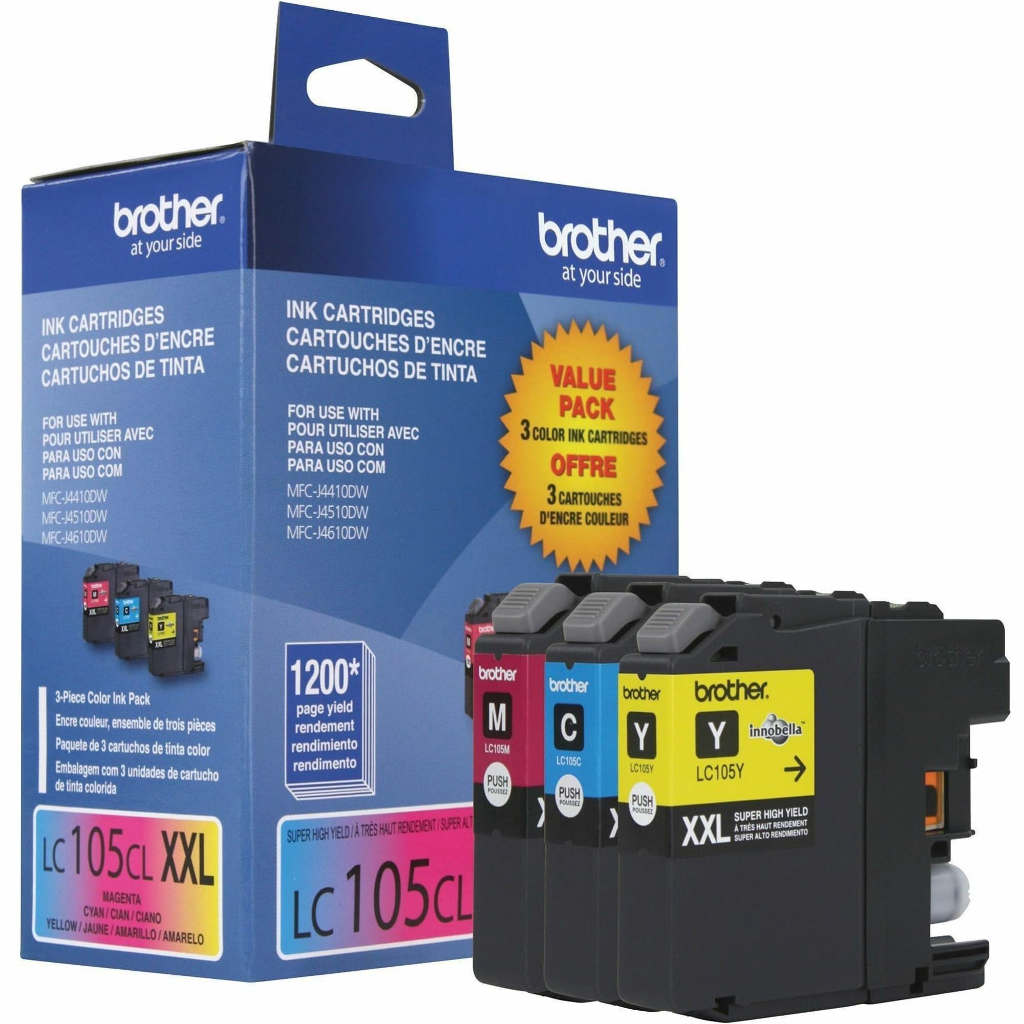 Brother Printer LC1053PKS Ink, Cyan, magenta, yellow