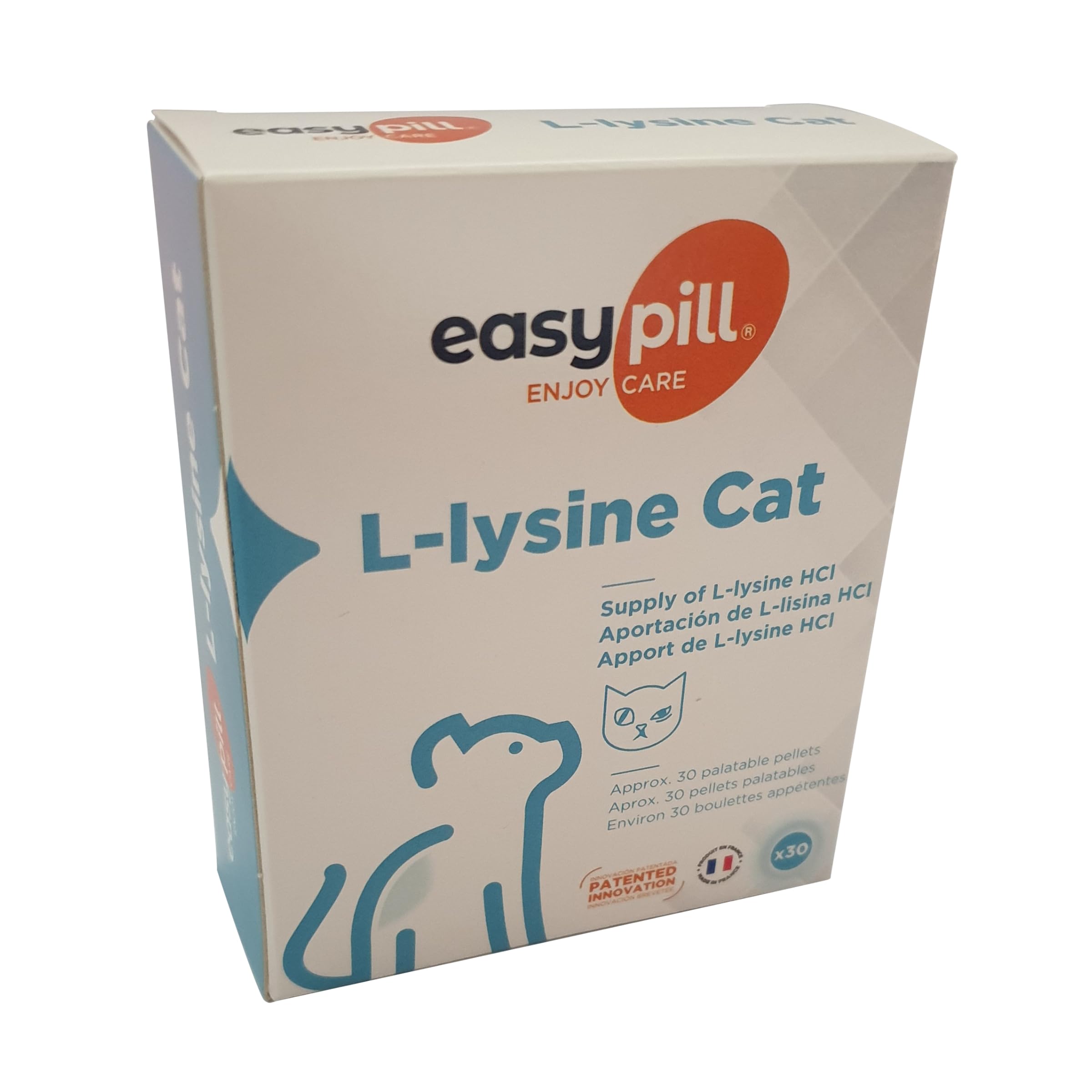Easypill L-lysine Cat, Provides A High Level Of L Lysine For Cats, Cat Vitamins That Help Reduce Symptoms Of Feline Herpes Virus, Pack of 30 x 2 Grams Pellets