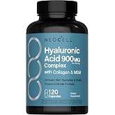NeoCell Hyaluronic Acid Complex 900mg | 120 Capsules | With BioActive Collagen Peptides &amp; MSM | Premium Grade Formula