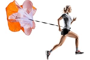 F1TNERGY Running Resistance Parachute Durable 56" Orange Speed Sprint Training Chute - Free Carrying Bag - Maximize & Explosi