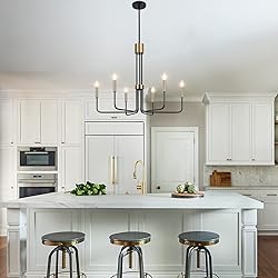 ZemSum 6-Light Modern Farmhouse Chandelier, Black