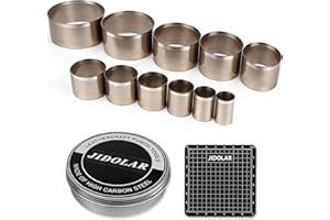 JIDOLAR Leather Circle Cutter Tool Set, 11 Pieces Circle Punch Tools 10 12 15 20 25 30 35 40 45 50 55mm, High Carbon Steel Ro