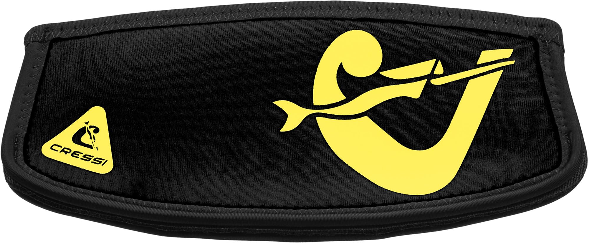 Cressi Simply Neo Mask Strap Cover_Black/Yellow - Neoprene Mask Cover for Diving and Snorkelling Masks, Black/Yellow, One Size, Unisex