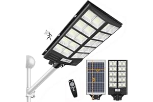 INSDEA 1200W Solar Street Light Motion Sensor, 120000LM Dusk to Dawn LED Solar Lights for Outside, IP65 Waterproof Solar Flood Lights Outdoor Security Lamp for Garden Yard Path Parking Lot