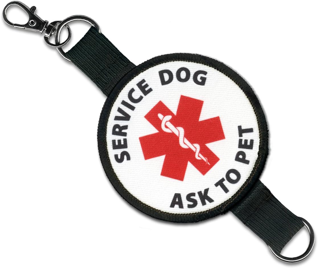 SERVICE DOG ASK TO PET Medical Alert Symbol 2 in 1 Double