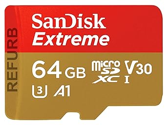 SanDisk Extreme 64 GB microSDXC Speicherkarte + SD-Adapter bis zu 100 MB/Sek, Class 10, U3, V30, A1 (Zertifiziert und General