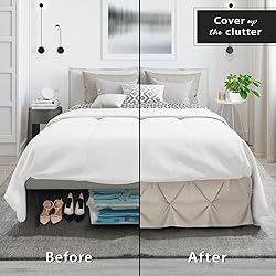 Nestl Linen Bed Skirt Queen Size, Pinch Pleat Queen