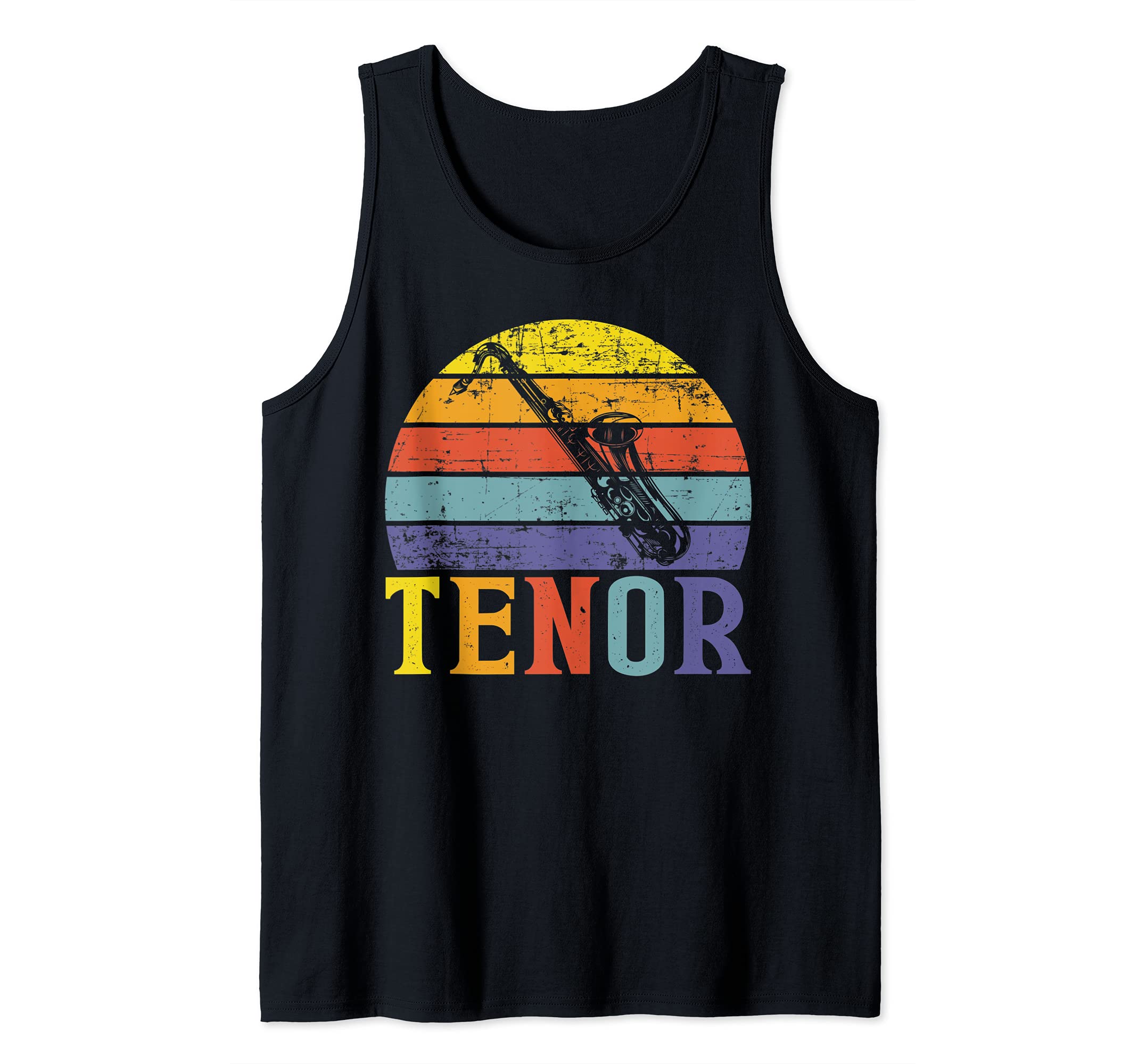Tenor Jazz Metal Wind Instrument Classic Saxophone Music Tee Tank Top