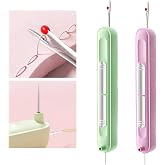 Upgraded 2 in 1 Automatic Needle Threaders Seam Ripper,Quilting Supplies Sewing Kit,Quick Sewing Machine Loop Needle Threaders (2PCS-Purple,Green)
