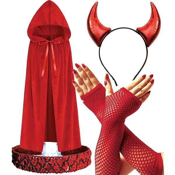 Amazon.com: OLYPHAN Devil Costume Set Adult Women Red Devils Horns