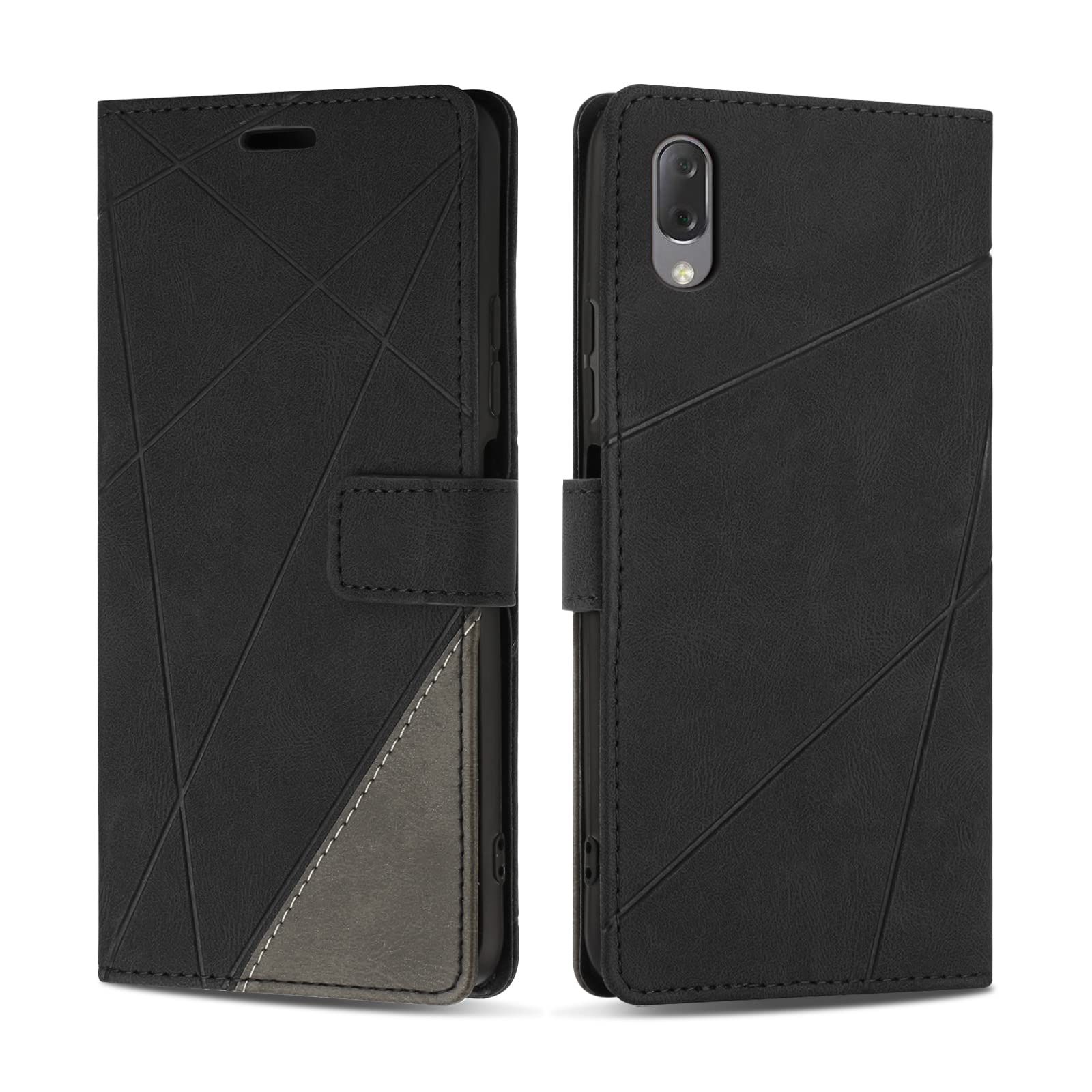 SONWO Case for Sony Xperia L3, Protective PU Leather Wallet Book Cover for Sony Xperia L3, Card Slots, Black