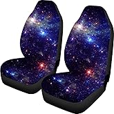 TOADDMOS Blue Galaxy Sky Nebula Space Car Seat Covers Universal Vehicle Front Seat Protector Fit for Cars,SUVs,Sedan,or Van (2 Piece)