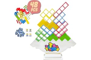YUKEI Tetra Tower for Adults, 16 to 48 PCS Stacking Game with Expandable 16-Block Packs – Interactive Card-Driven, Eco-Friendly Fun for Parties & Family Time