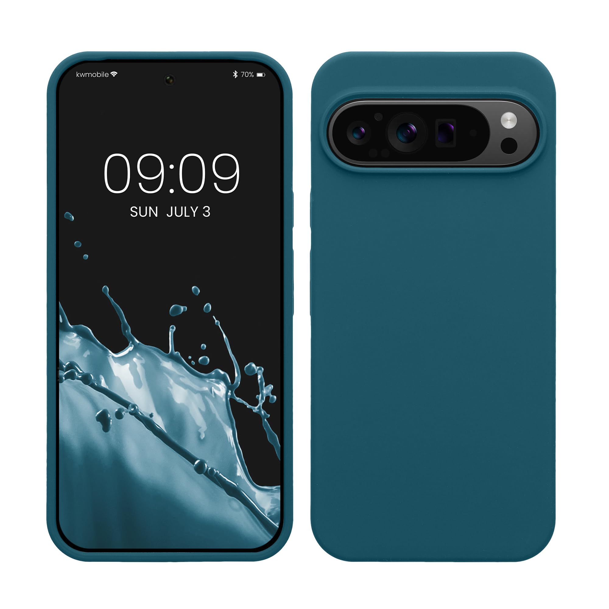 kwmobile Case Compatible with Google Pixel 9 Pro XL Case - TPU Silicone Phone Cover with Soft Finish - Teal Matte — image 1